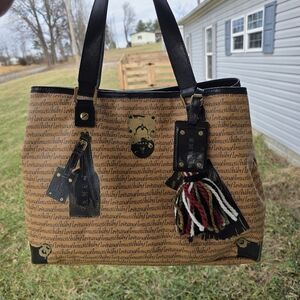 Gwen Stefanis L.A.M.B. Love Angel Calligraphy Monogram Large Bag Purse Tote RARE